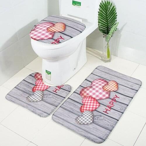 Free Shipping 3 Pieces Of Bathroom Non-Slip Bathroom Mat Set Tapete Banheiro Washable Toilet Carpet Alfombra Bano