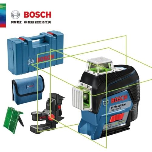 Bosch 12-Line Laser Level High Precision With Bluetooth 360° Indoor And Outdoor Marking Green Instrument GLL3-80CG Self-Leveling
