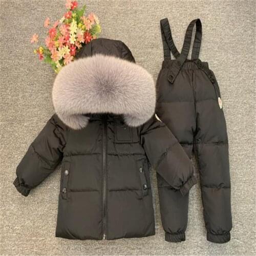 Kids Winter Down Clothing Sets Children Ski Coat Jacket And Overalls Suit For Toddler Baby Boys Girls 1-12 Years Snowsuit TX101