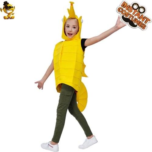 New Arrival Unisex Child Searhorse Costume Cosplay Yellow Cute Animal Clothing Role Play Kid Christmas&Carnival Party Costumes