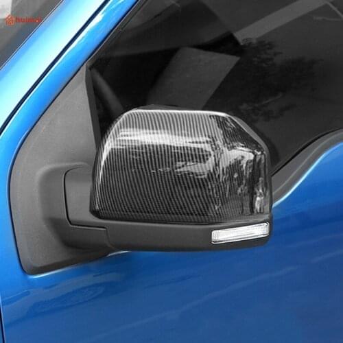 For Ford F150 F-150 2015 to 2019 Car Styling ABS Chrome Carbon Fiber Car Exterior Rearview Mirror Decoration Cover Trim Stickers