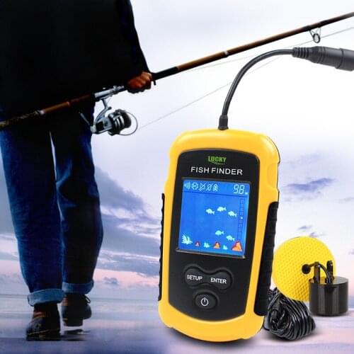 LUCKY FF1108-1 Portable Fish Finder ice fishing Sonar Sounder Alarm Transducer Fishfinder 0.7-100m fishing echo sounder