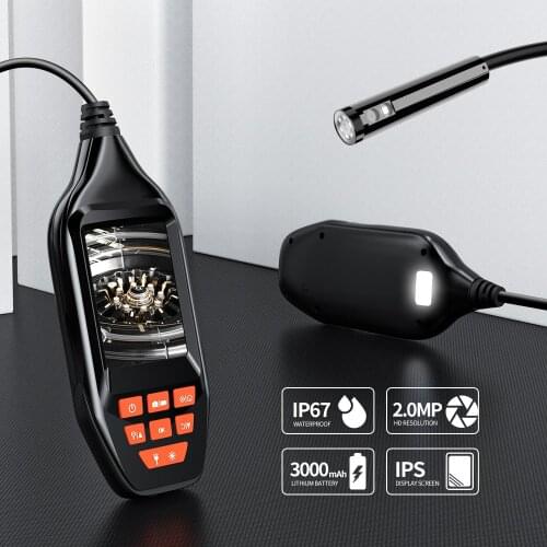 5.5mm Digital Inspection Camera Unique 2.4 inch HD IPS Screen 6 LEDs LCD Borescope IP67 Waterproof Snake Tube Camera