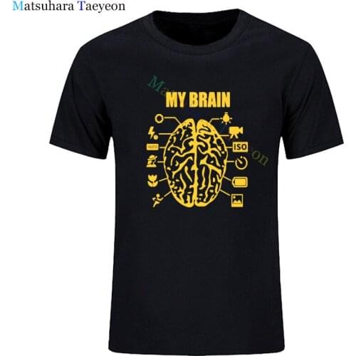 Novelty Photographer Brain T-Shirt Mens Short Sleeves Oversized T Shirt Streetwear Hip Hop Printed Graphic T Shirts Top Tees
