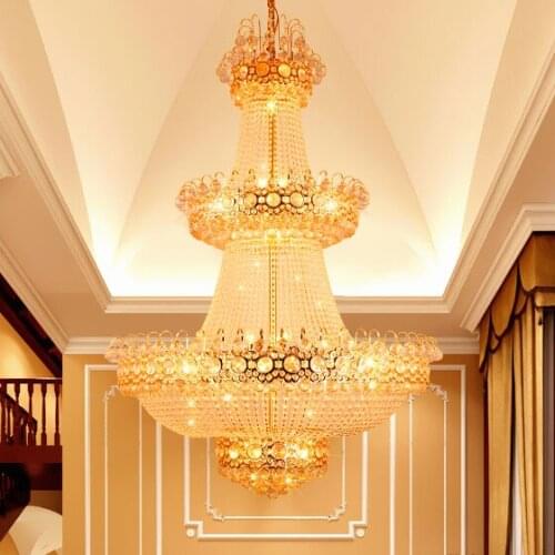 Crystal Chandelier Lights Fixture Modern Chandelier LED Lamps Home Indoor Lighting Long Hanging Light AC90V-260V D100cm H150cm