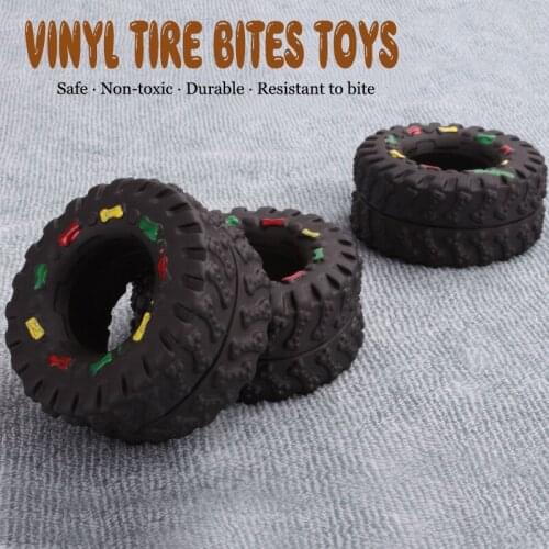 Interactive Dog Toys For Small Dogs Vinyl Glue Tire Squeak Puppy Toy Diameter 8cm Pet Dog Chew Toy Bite Resistant