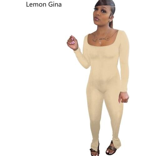 Lemon Gina Halter Neck Jumpsuit Long Pants Solid Color High Bounce Fabric Sports Pants Yoga Pants