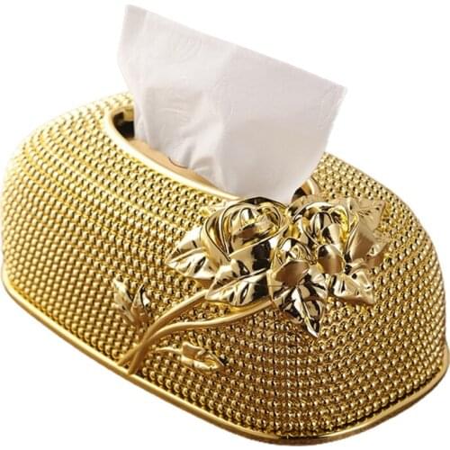 Tissue Box,Removable Tissue Box 3D Rose Carving Eco-friendly Tissue Container Towel Tissue Paper Holder Napkins Case Living Room