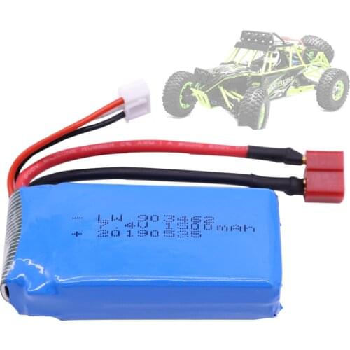7.4V 1500mAh Lipo Battery T Plug For Wltoys 12423 12428 Crawler Car Battery 7.4 V Lithium battery 903462 for 12428 RC toys parts