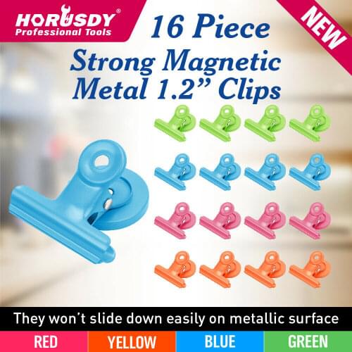 2020-SEDY 16Pc Magnetic Spring Clips Clamp Kitchen Fridge Magnet Holders Home Office Color
