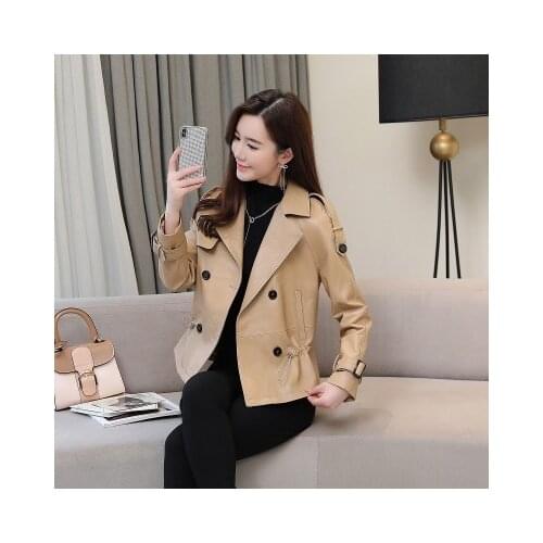 2020 Women New Fashion Genuine Real Sheep Leather Jacket R45