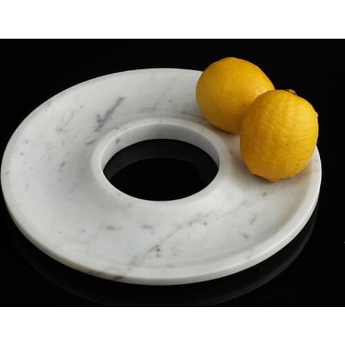 Marble Tray Snack Plate Art Design Stone Crafts Carved Stone Tray Jewelry Storage Plate