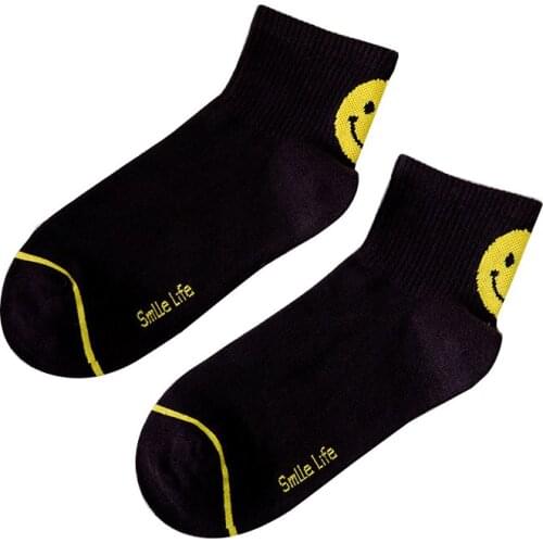 5 pairs Summer new style Women cotton socks all-match casual Women socks cute smiley pattern six-color Women socks