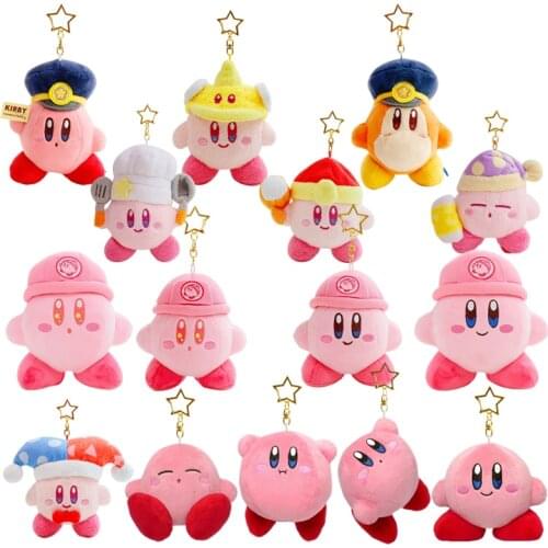 10cm Cartoon Stuffed Animals Star Kirby Plush Toy Anime Kawaii Cute Soft Plushie Pink Girls Doll Bag Pendant Keychain Toys Gifts