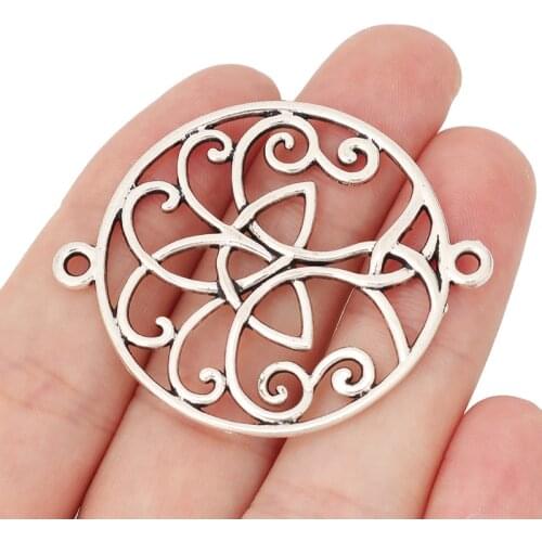 10 x Tibetan Silver Large Celtics Knot Tree Connector Charms for DIY Bracelet Jewelry Making Accessories 49x40mm