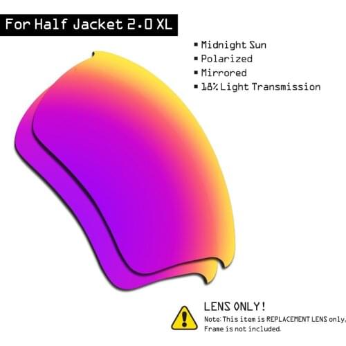 SmartVLT Polarized Sunglasses Replacement Lenses for Oakley Half Jacket 2.0 XL - Midnight Sun