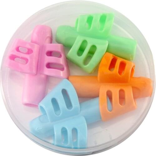 Practise Pencil Holder Rubber Hollowed Two Finger Writing Pen Correction Device Aid Grip for School Children Learning