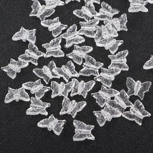Simple Acrylic White Clear Butterfly/Tardrop Loose DIY beads jewelry findings hole size about 1.5mm y1189