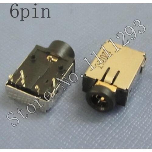 10pcs/lot Headphone Audio Jack Socket Connector for Lenovo B460e B470 B475e V460 V470 V470C LA46 S205 U160 etc MIC Port , 6-pin