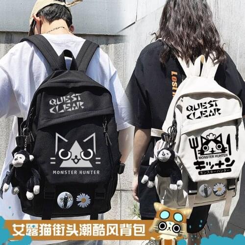 Monster Hunter Women Boy Backpack Travel Mesh Female Student College School Bag Men Girl Cool Laptop Backpack Male Book Bags