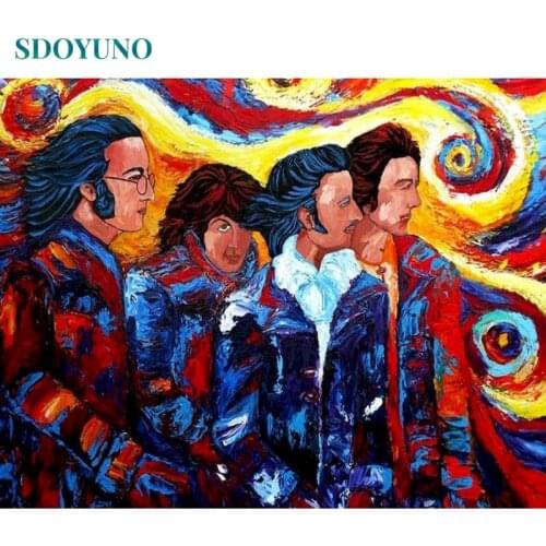 SDOYUNO 60x75cm Oil Painting By Numbers DIY Colourful Figure Paint By Numbers On Canvas Frameless Digital Home Decor Hand Painti