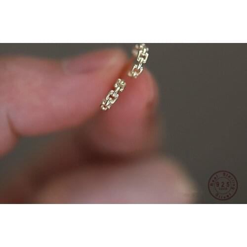 925 Sterling Silver European Abstract Chain Ear Bone Clip Women Punk Hip Hop Plating 14k Gold Jewelry Accessory Gift