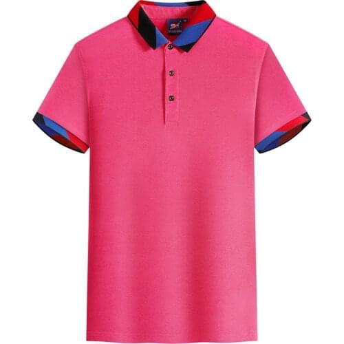 SH005 New Fashion Buttons Fly Style Polo Shirt Golf 12 Color Choices Turn Down Collar Short Sleeve Mens Tops Accept Custom Logo