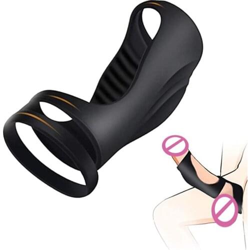 Silicone Penis Ring Three-Ring Design Cock Ring Delay Ejaculation Longer Harder Strong Penis Sleeves Adult Sex Toy for Men