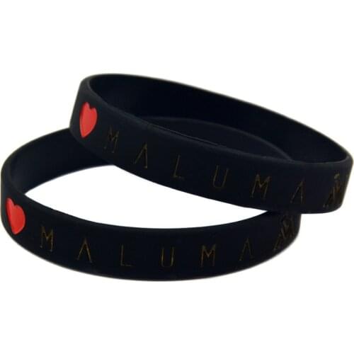 1PC I Love Maluma Silicone Wristband 1/2 Inch Wide For Music Fans