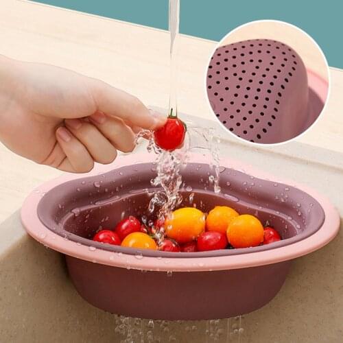 Sink Drain Baskets Reversible Plastic Vegetable Organizer Large Capacity Fruits Storage Holder For Kitchen Home Storage Basket5