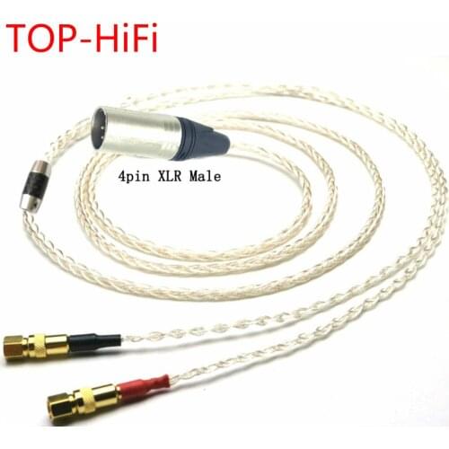 TOP-HiFi DIY 1.2 Meter 1/4"6.35 mm/4pin XLR Balanced Silver Plated Cable For HE400 HE5 HE6 HE300 HE560 HE4 HE500 Headphone
