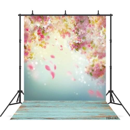 Flower Wooden Floor Photography Background For Photo Shoot Props Party Child Vinyl Cloth Printed Photo Backdrops Photo Studio