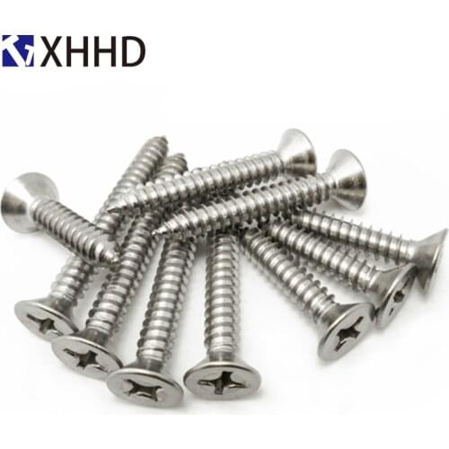 M6 M8 Phillips Flat Head Self Tapping Screw Metric Thread Cross Recessed Self-Tapping Countersunk Bolt 304 Stainless Steel