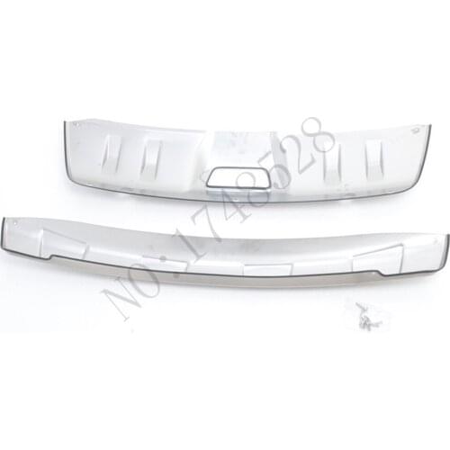 Front + Rear Bumper Protector Skid Plate Cover with hole Stainless Steel For Nissan X-TRAIL T32 2014 2015 2016 Car Accessories