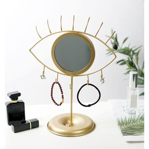 Mirror Tabletop Desk Eye Decorative Mirror Table Cosmetic Makeup Mirroer Jewelry Holder Organizers