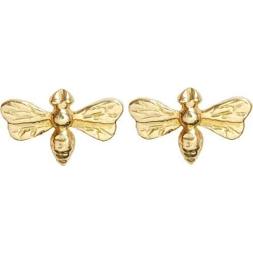 Wholesale 30 Pairs Cute Bee Stud Earrings Fashion Gold Color Jewelry For Women Kids Free Shipping