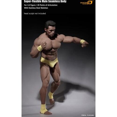 1:6 Scale Steel Stainless Skeleton Body with Head TBLeague M34 Super Flexible Seamless Male Doll Body Man Body for 12'' Figure