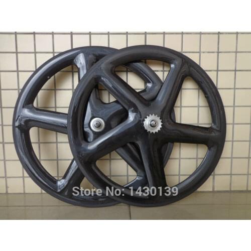 1pair Newest 700C 5 spokes tubular rim Fixed Gear Track Road bicycle 3K UD 12K full carbon fibre bike wheelset light Free ship