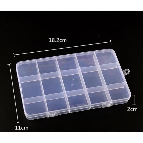 1Pcs Plastic DIY Craft Storage Jewelry Box Compartment Beads Earring Box For Jewelry Rectangle Box Case I0914