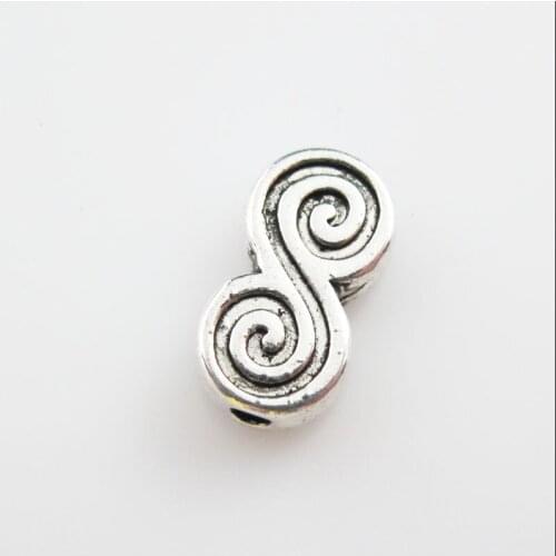 12 New Charms Tibetan Silver Tone S Number 8 Spacer Beads 8.5x15.5mm