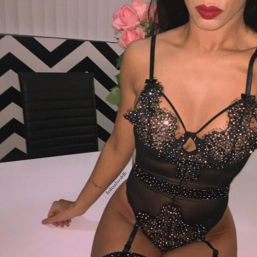 2017 High Quality Erotic Lingerie Womens Sexy Big Yards See-through Lace Underwear Temptation Three Point Suits Sexy Lingerie