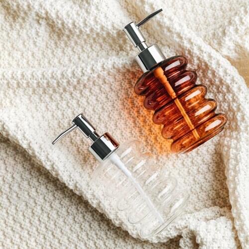 300ml Glass Soap Dispenser Nordic Bathroom Body Wash Hand Sanitizer Shampoo Bottle Home Lotion Liquid Replace Empty Sub-bottle