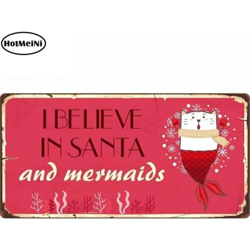 HotMeiNi 13cm x 6.6cm for I Believe In Santa and Mermaid Sign Car Stickers Vinyl Windshield RV VAN 3D Car Graphics JDM Comic