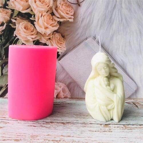 3D Mother Child Portrait Candle Epoxy Resin Mold Aromatherapy Plaster Silicone Mould DIY Crafts Ornaments Casting Tool