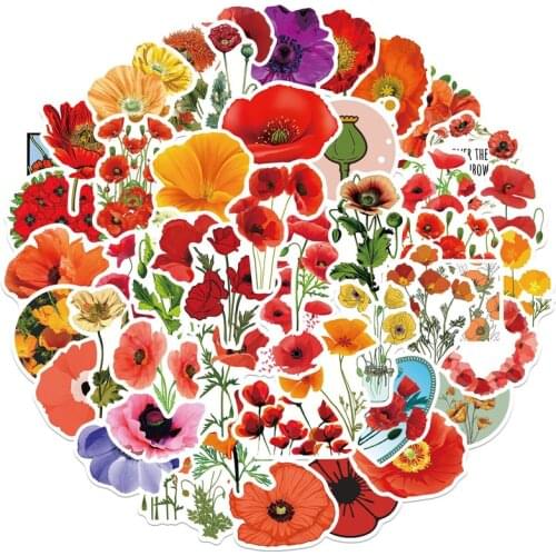 50pcs Cartoon cherry millet flower Cartoon Animation Sticker ForComputer Motorcycle Skateboard Guitar Toy Game Machine Children