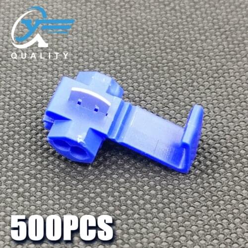 500PCS Blue Scotch Lock Electric Wire Cable Connector Quick Splice Terminal Crimp Nondestructive Without Breaking Line AWG 18-14