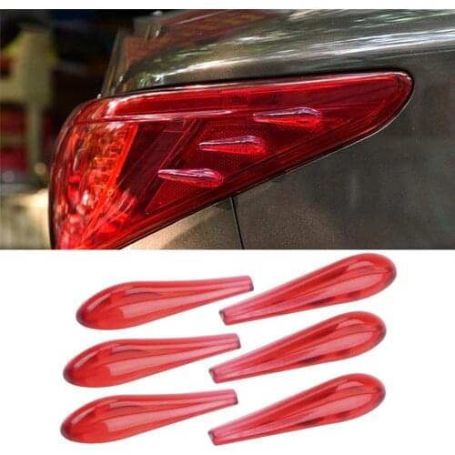 6Pcs/Set Car Tail Light Airflow Stickers Anti Collision Spoiler Bumper Strips
