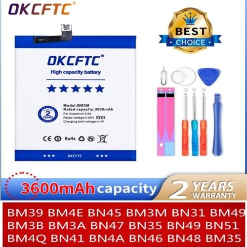 Battery For Xiaomi Mi 4C 5 6 pocophone F1 A1 9SE MAX MIX2 phone battery Redmi 5 7A 8A K30Pro Note 5 Note3 4 6 Note7 7pro +TOOLS