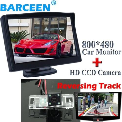 High resolution 5" car display monitor with 4 led hd ccd car parking camera bring Dynamic track line for NISSAN QASHQAI/X-TRAIL