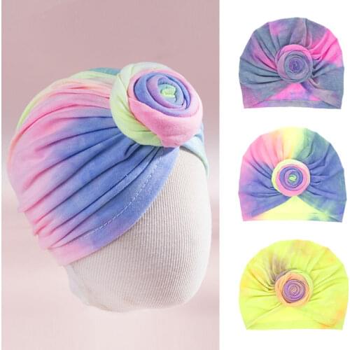 Baby Headband Hat Rose Roll Dazzling Gradient Color Headband Toddler Kids Baby Warm Headgear Kids Hats Caps Headwear Accessories